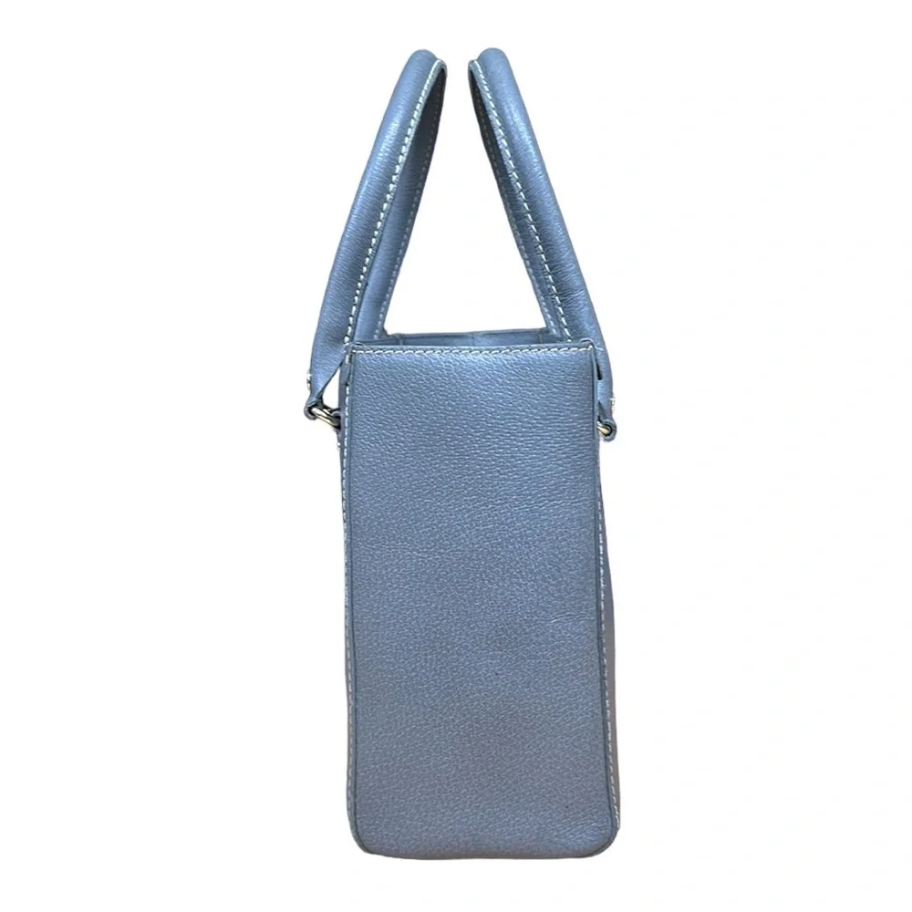 KATE SPADE Quinn Tarrytown Gray Marbled Leather Tote Purse Handbag 11.25